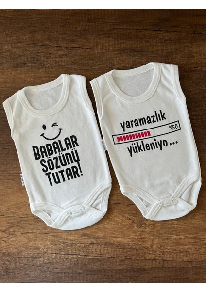 2 Adet Kolsuz Kız Erkek Bebek Badi Body Zıbın Alttan Çıtçıtlı Yenidoğan Yaramazlık Yükleniyor Babalar Sözünü Tutar