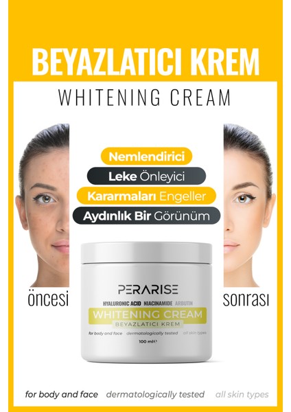 1 Haftada En Iyi Cilt Tonu Eşitleyici Koltuk Genital Bölge Altı-Diz-Dirsek Leke Giderici Beyazlatıcı Krem 100 ml