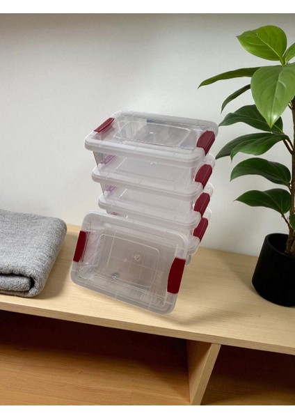 5'li Sızdırmaz Klips Kapaklı Şeffaf Saklama Kabı / Rahat Kullanım Şık Görünüm