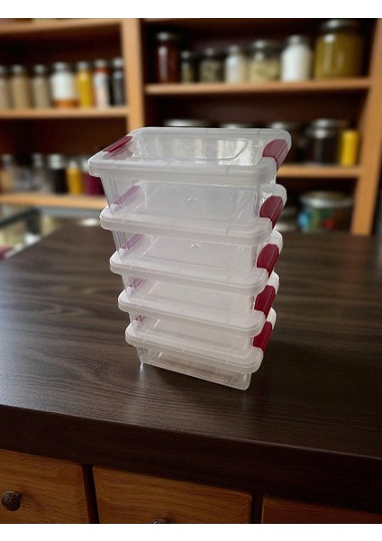 5'li Sızdırmaz Klips Kapaklı Şeffaf Saklama Kabı / Rahat Kullanım Şık Görünüm fiyatları