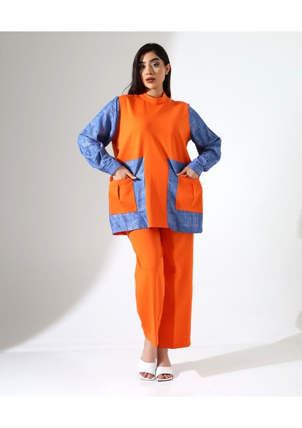Önden Cepli Tunik Pamuk Büyük Beden Takım fiyatları
