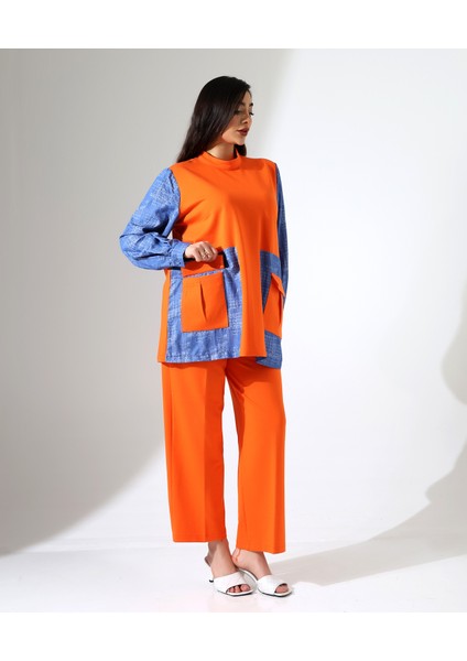 Önden Cepli Tunik Pamuk Büyük Beden Takım modelleri