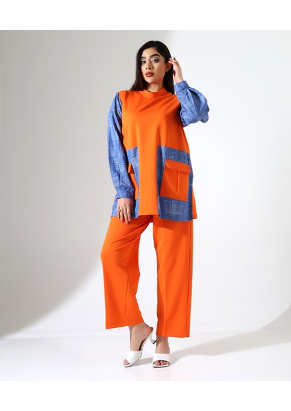 Önden Cepli Tunik Pamuk Büyük Beden Takım fırsatları