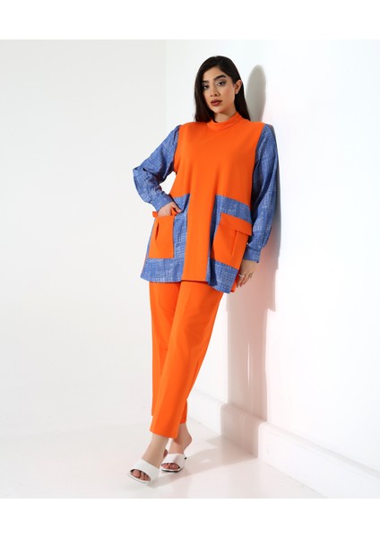 Önden Cepli Tunik Pamuk Büyük Beden Takım indirimleri