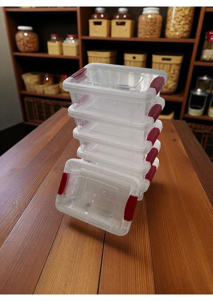 6'lı Şeffaf Klipsli Sızdırmaz Saklama Kabı / Güvenli Şık Yer Kaplamayan Tasarım