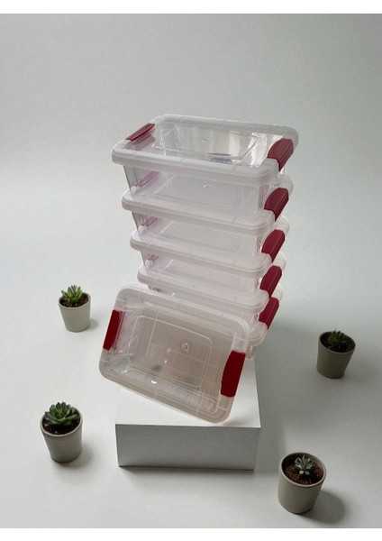 6'lı Şeffaf Klipsli Sızdırmaz Saklama Kabı / Güvenli Şık Yer Kaplamayan Tasarım fiyatları