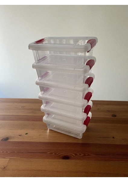 6'lı Şeffaf Klipsli Sızdırmaz Saklama Kabı / Güvenli Şık Yer Kaplamayan Tasarım modelleri