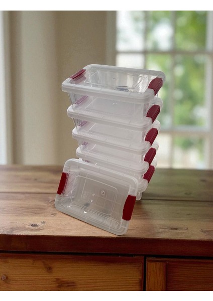 6'lı Şeffaf Klipsli Sızdırmaz Saklama Kabı / Güvenli Şık Yer Kaplamayan Tasarım indirimleri