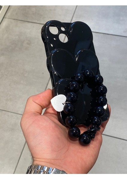 Iphone 13 ve 14 Uyumlu Kalp Figürlü Metalik Kaplamalı Telefon Kılıfı Charmlı Parlak Telefon Kılıfı modelleri