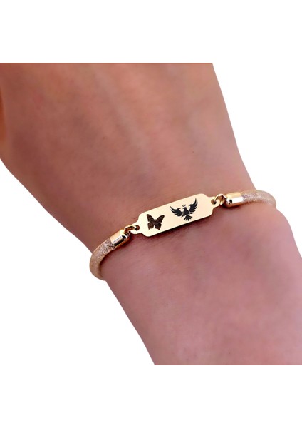 14 Ayar Plakalı Altın Kral Kartal Temalı Hasır Kordonlu Kelebek Motifli Hediye BILEKLIK-647SEMBOL fırsatları