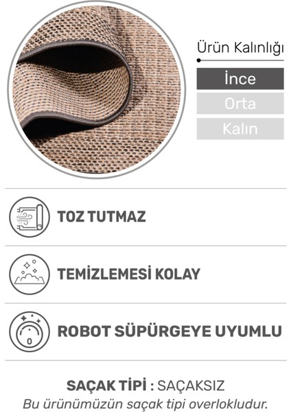 Sisaletta Jüt Görünümlü Sisal Dokuma Modern Kilim | Tozumaz, Robot Süpürge Uyumlu fiyatları