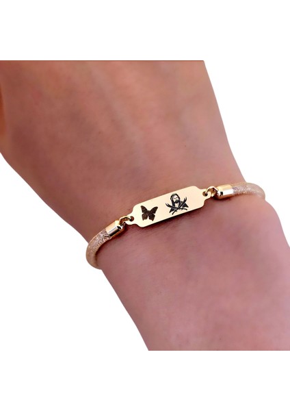 Altın Plakalı 14 Ayar Hz Ali Temalı Kelebek Motifli Hasır Kordonlu Hediye BILEKLIK-647SEMBOL fırsatları