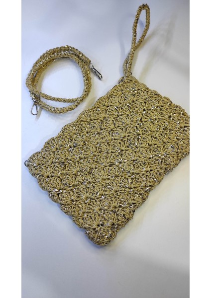 Hasır, Kağıt Ip ve Metalik Parıltılı Rafya Ip ile Elde Örülmüş Clutch Çanta, Portvöy, El Çantası modelleri
