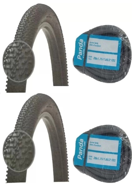 26 Jant 26X2.125 (56-559) Bisiklet Dış Lastiği D2655 x 2 Adet + Panda Iç Lastik Seti