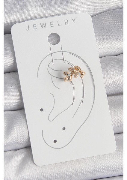 Pirinç Gold Renk Zirkon Taşlı Yaprak Model Kadın Kıkırdak Küpe - PRT3500EB06055 fiyatları