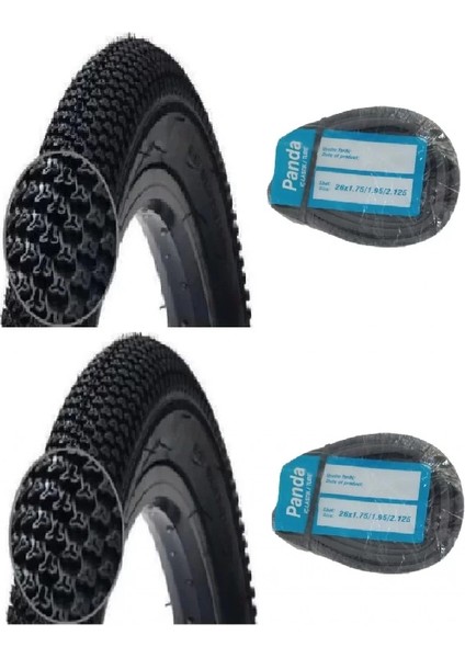 26 Jant 26X2.10 (50-559) Bisiklet Dış Lastiği D2698 x 2 Adet + Panda Iç Lastik Seti