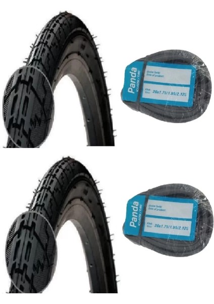 26 Jant 26X1.75 (47-559) Bisiklet Dış Lastiği D2659 x 2 Adet + Panda Iç Lastik Seti