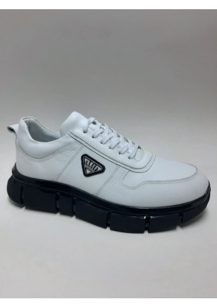 Hakiki Deri Beyaz Bağcıklı Kalın Hafif Tabanlı Erkek Ayakkabı C-912397HDYT fiyatları