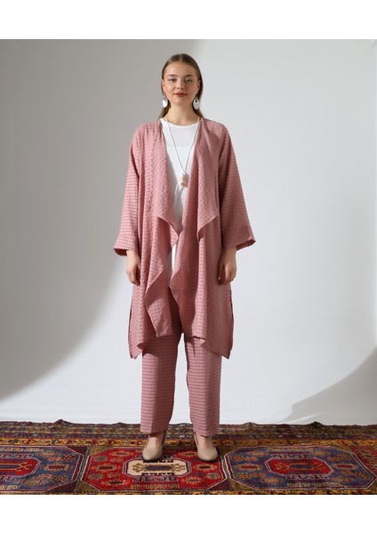 Şal Yaka Hırka Tesettür Büyük Beden Takım