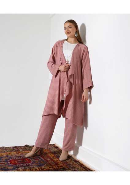 Şal Yaka Hırka Tesettür Büyük Beden Takım