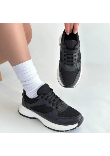 Slar Siyah Cilt Bağcıklı Spor Ayakkabı fırsatları