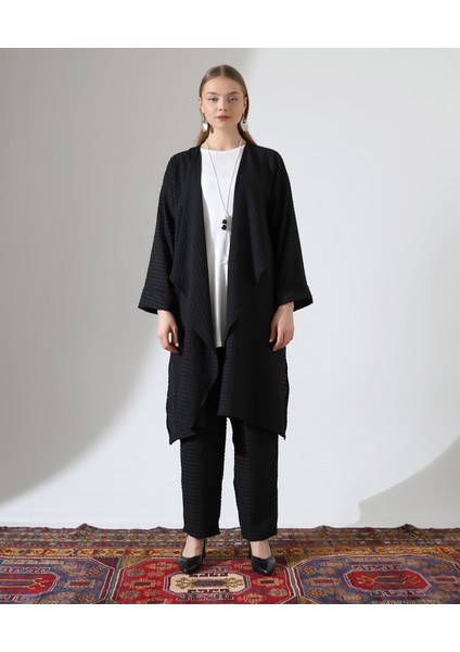 Şal Yaka Hırka Tesettür Büyük Beden Takım