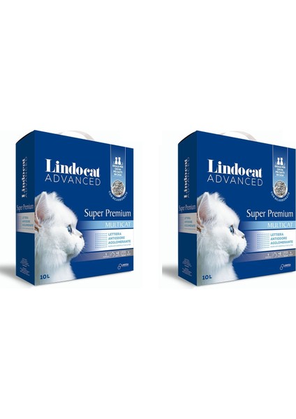 Advanced Süper Premium Multi Cat Bikarbonatlı Kokusuz Topaklaşan Kedi Kumu 10 Lt. x 2 Adet