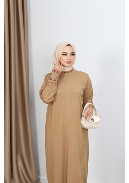 Şeritli Çift Renk Merserize Elbise fırsatları