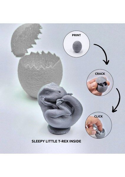Dinozor Yumurtası-Çatlayan Yumurta Oyuncak-Dino Egg-T-Rex-1 Adet