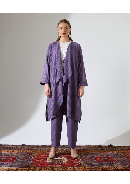 Şal Yaka Hırka Tesettür Büyük Beden Takım