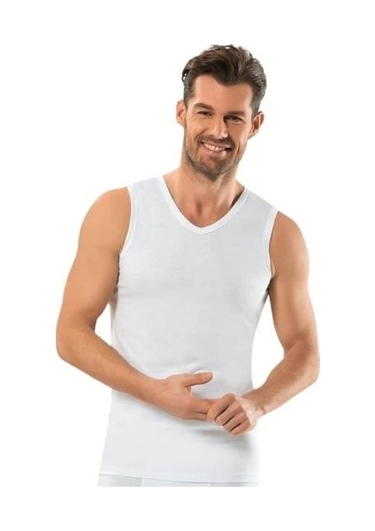 Erkek Tekli Beyaz V Yaka Kolsuz Pamuklu Atlet fırsatları