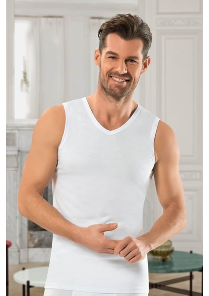 Erkek 2'li Beyaz V Yaka Kolsuz Pamuklu Atlet fiyatları