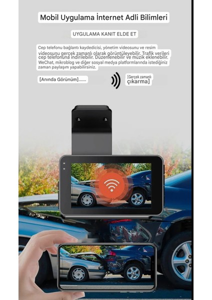 Çift Lens Wifi Dash Cam Dvr Gece Görüşlü Çarpışma Algılama Araç Içi Video Kamera Araba Park Monitörü indirimleri