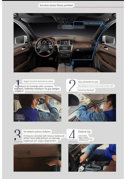 Çift Lens Wifi Dash Cam Dvr Gece Görüşlü Çarpışma Algılama Araç Içi Video Kamera Araba Park Monitörü