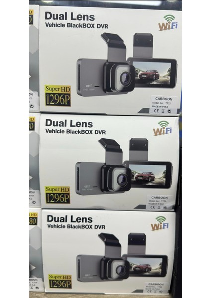 Çift Lens Wifi Dash Cam Dvr Gece Görüşlü Çarpışma Algılama Araç Içi Video Kamera Araba Park Monitörü