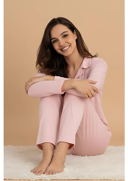 Kadın Pembe Uzun Kollu Pijama Takımı – Rahat ve Sevimli Ev Giyim fiyatları