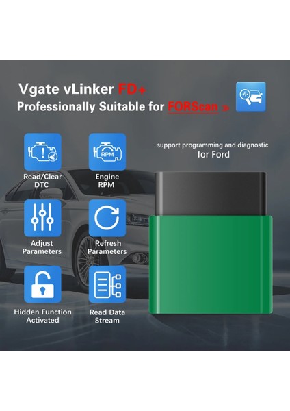 Vlinker Fd ELM327 Ford Uyumlu Bluetooth 4.0 Wıfı Elm 327 Obd2 Araç Arıza Teşhis Gizli Özellik fiyatları