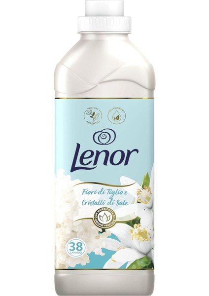 Ihlamur Çiçeği ve Tuz Kristalleri Çamaşır Yumuşatıcı Bitkisel Bazlı, Boya Içermez 38 Yıkama, 874 ml