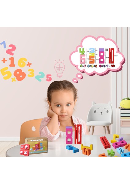 Eğitici Oyuncak Montessori Ahşap Sayı Blokları – 3 4 5 Yaş Okul Öncesi Matematik & Yapı Seti 10 Adet modelleri