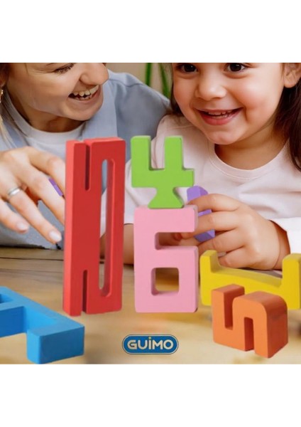 Eğitici Oyuncak Montessori Ahşap Sayı Blokları – 3 4 5 Yaş Okul Öncesi Matematik & Yapı Seti 10 Adet