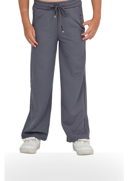 Kız Çocuk Beli Lastikli Kordonlu Geniş Bol Paça Palazzo Burgu Okul Pantolon indirimleri