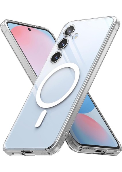 Samsung Galaxy S25 Fe Kılıf Kamera Çıkıntılı Magsafe Wireless Şarj Destekli Sert Şeffaf Kapak