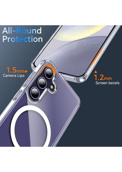Samsung Galaxy S25 Fe Kılıf Kamera Çıkıntılı Magsafe Wireless Şarj Destekli Sert Şeffaf Kapak fiyatları