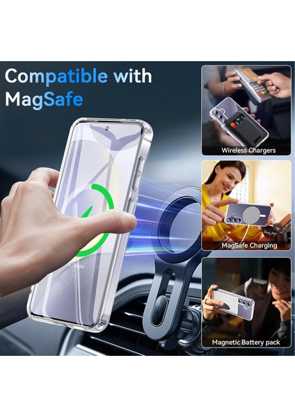 Samsung Galaxy S25 Fe Kılıf Kamera Çıkıntılı Magsafe Wireless Şarj Destekli Sert Şeffaf Kapak modelleri