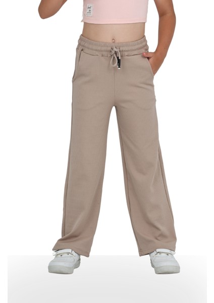 Kız Çocuk Beli Lastikli Kordonlu Geniş Bol Paça Palazzo Burgu Okul Pantolon fiyatları