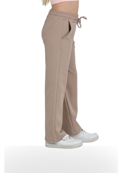 Kız Çocuk Beli Lastikli Kordonlu Geniş Bol Paça Palazzo Burgu Okul Pantolon modelleri