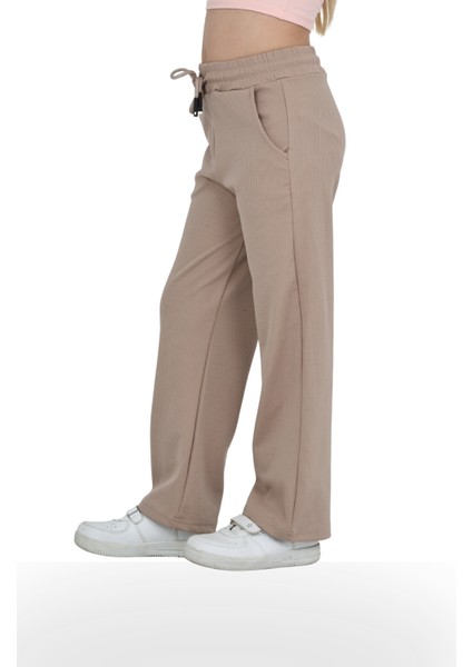 Kız Çocuk Beli Lastikli Kordonlu Geniş Bol Paça Palazzo Burgu Okul Pantolon fırsatları