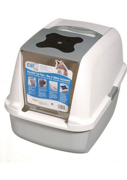 Sepetim Catit Kapalı Kedi Tuvalet Kabini Gri