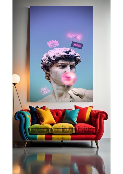 Sakızlı Modern Heykel V12 Ev Duvar Salon Güzellik Salonu Ofis Dükkan Dekarasyon Kanvas Tablo