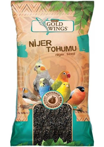 Gold Wings Kuşlar Için Nijer Tohumu 250 gr - Kanarya,ispinoz ve Ötücü Kuş Yemi +Mamalık Hediye